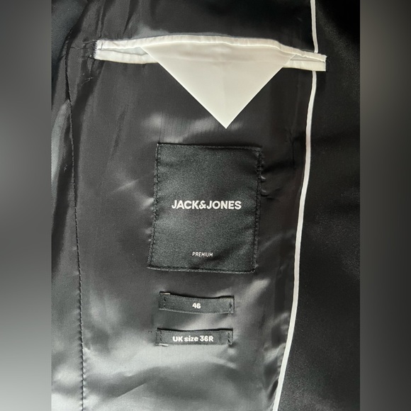 Jack & Jones Premium slim fit tuxedo with velvet lapel in gray black - Picture 7 of 9